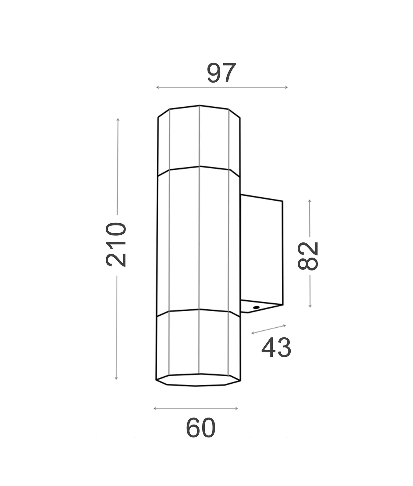 OCTO: GU10 Exterior Octagonal Up/Down Pillar Lights IP65