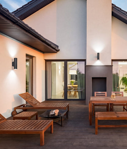 OCTO: GU10 Exterior Octagonal Up/Down Pillar Lights IP65