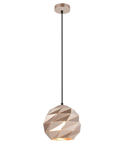 ORIGAMI: Interior Small Dome Carved Iron Origami Style Pendant Lights