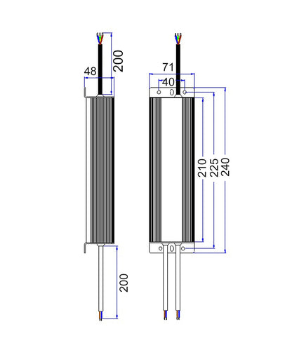 OTTER6: 12V Waterproof Constant Voltage LED Driver IP67 (200W)