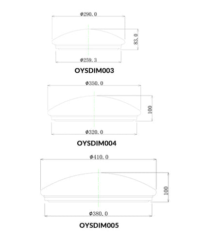 LED Dimmable Tri-CCT Oyster Lights