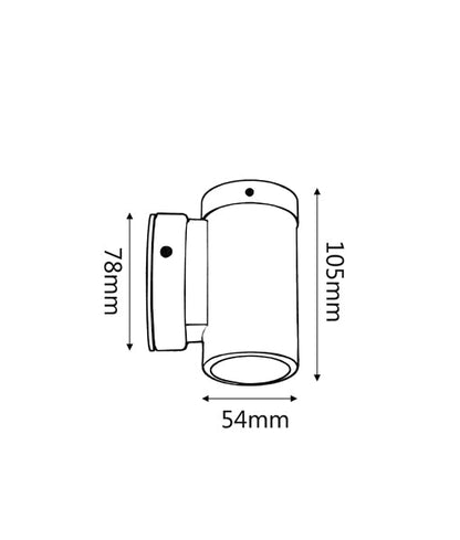 GU10 Exterior Wall Pillar Spot Lights (Light Weight Copper) IP54