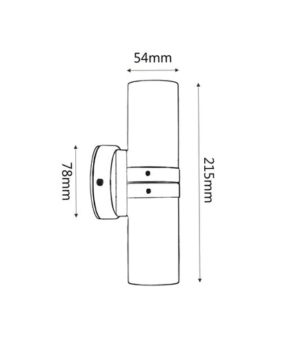 GU10 Exterior Wall Pillar Spot Lights (Aged Copper) IP54