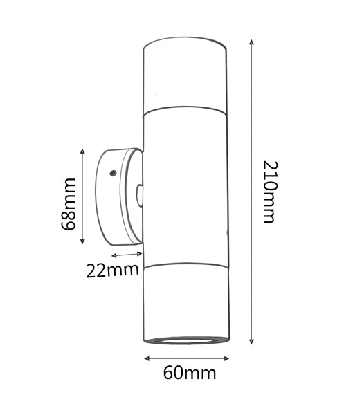 MR16 Exterior Wall Pillar Spot Lights (Anodized Aluminium) IP65