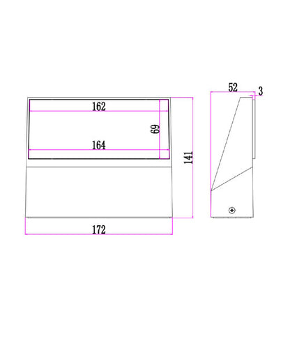 PLANA: Exterior LED Adjustable Wedge Surface Mounted Wall Lights IP65