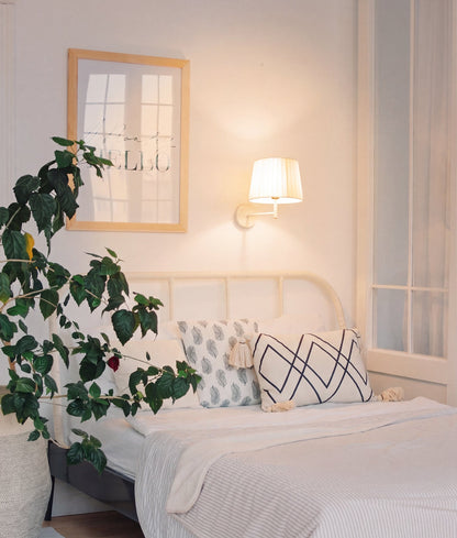 PREGA: Interior Slanted Pleated Fabric Shade Wall Lights