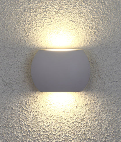 REMO: Surface Mounted LED Exterior Curved Up/Down Wall Lights IP54