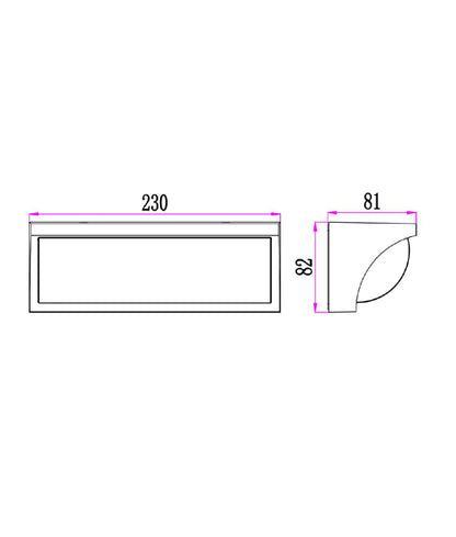REPISA: Exterior LED Surface Mounted Curved Wedge Wall Lights IP65