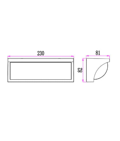 REPISATRI: Exterior LED Tri-CCT Curved Wedge Surface Mounted Wall Lights IP65