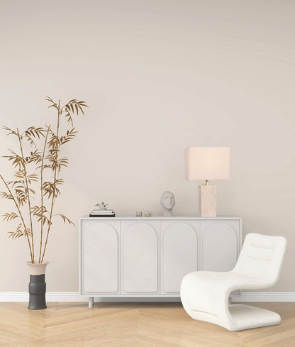 SAGITTA: Beige Travertine Base Rectangular Fabric Cream Shade Table Lamps