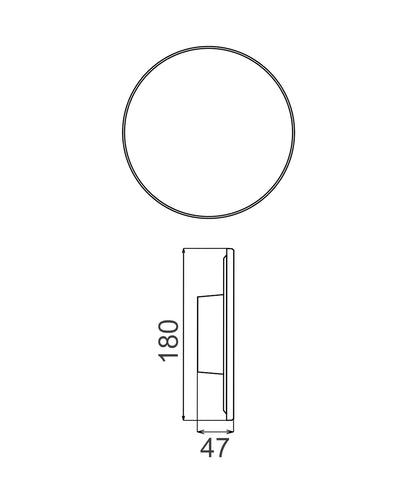 SHADOWTRI: Exterior LED Tri-CCT Round Backlit Wall Lights IP65 & IK08 (Diam: 180mm)