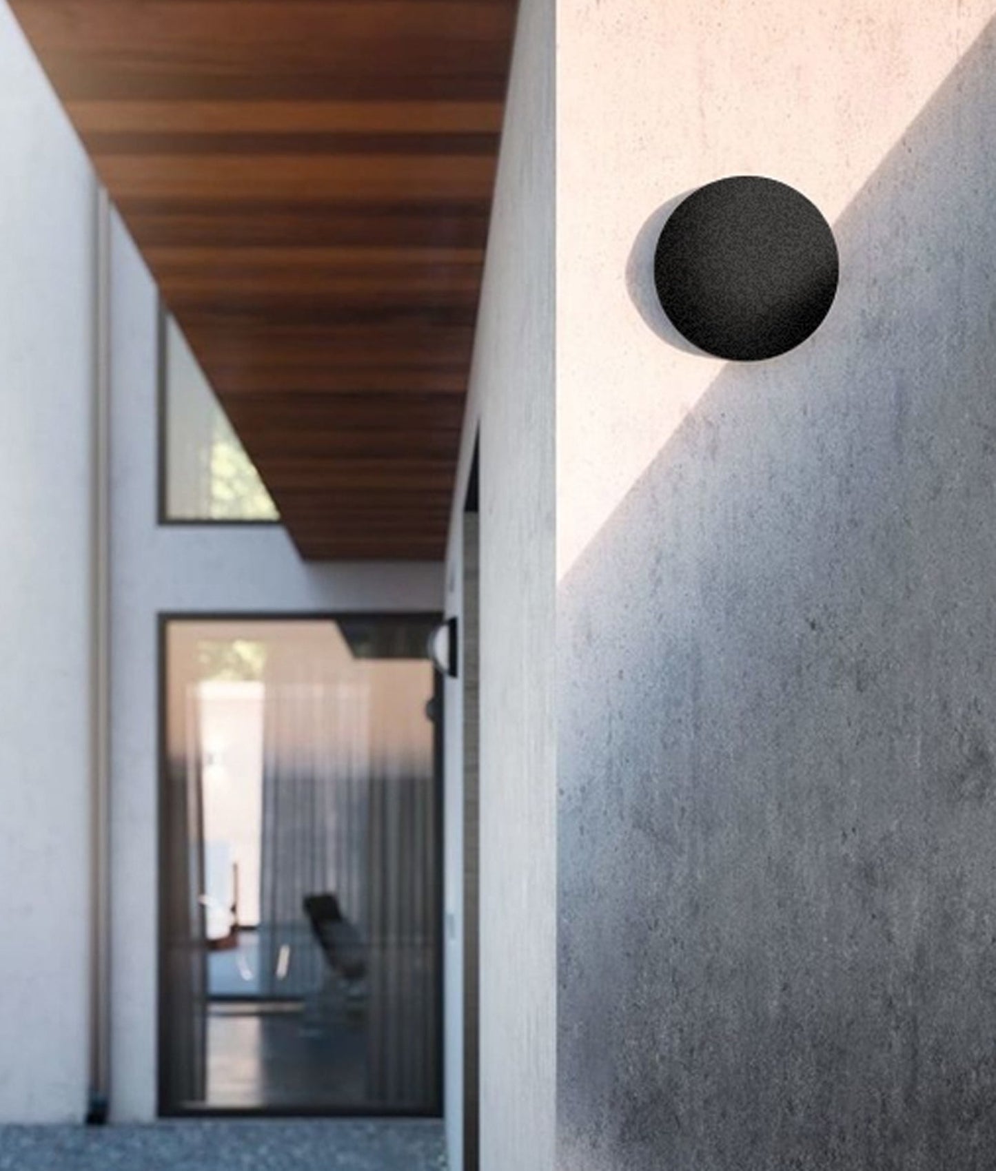 SHADOWTRI: Exterior LED Tri-CCT Round Backlit Wall Lights IP65 & IK08 (Diam: 250mm)
