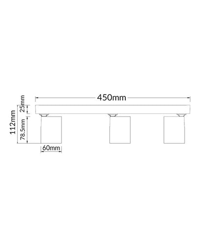 SPOT: Interior GU10 3XLights Adjustable Bar Base Surface Mounted Spot Lights