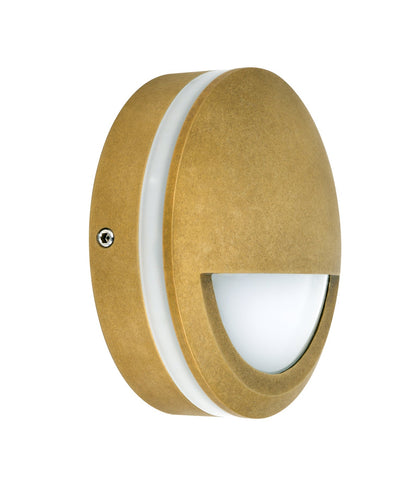 STE: Exterior LED 12V/240V Antique Brass Eyelid/Round Step/Wall Lights IP65