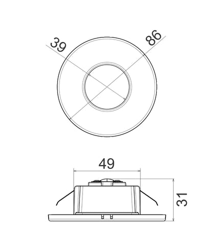 STE: Exterior LED Tri-Wattage & Tri-CCT Round Recessed Step Light IP44