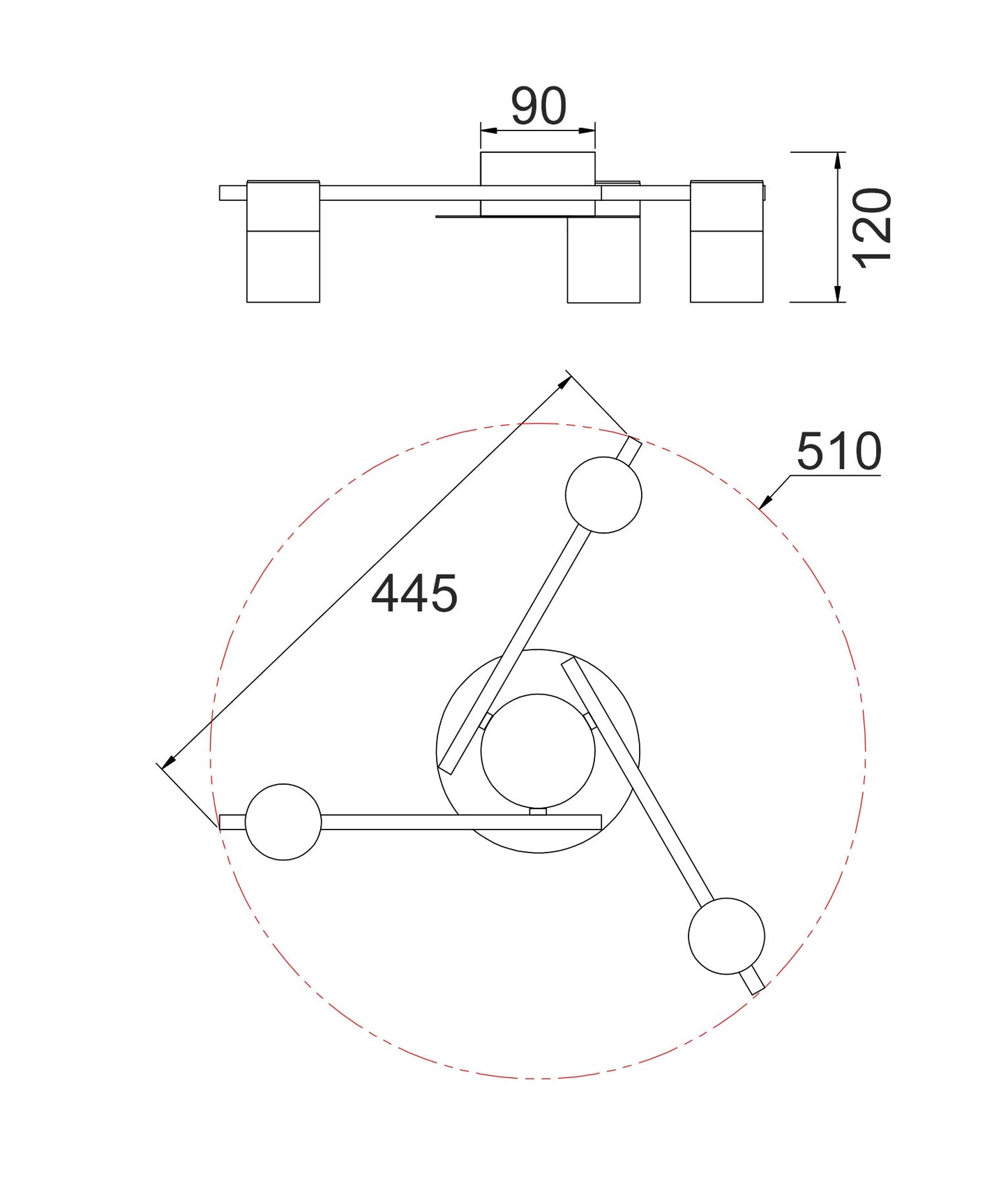 TACHE: Interior Spot Ceiling Lights (with Adjustable Black Heads) IP20