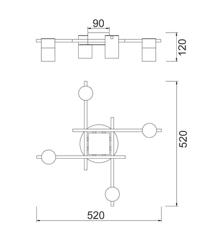 TACHE: Interior Spot Ceiling Lights (with Adjustable Chrome Heads) IP20