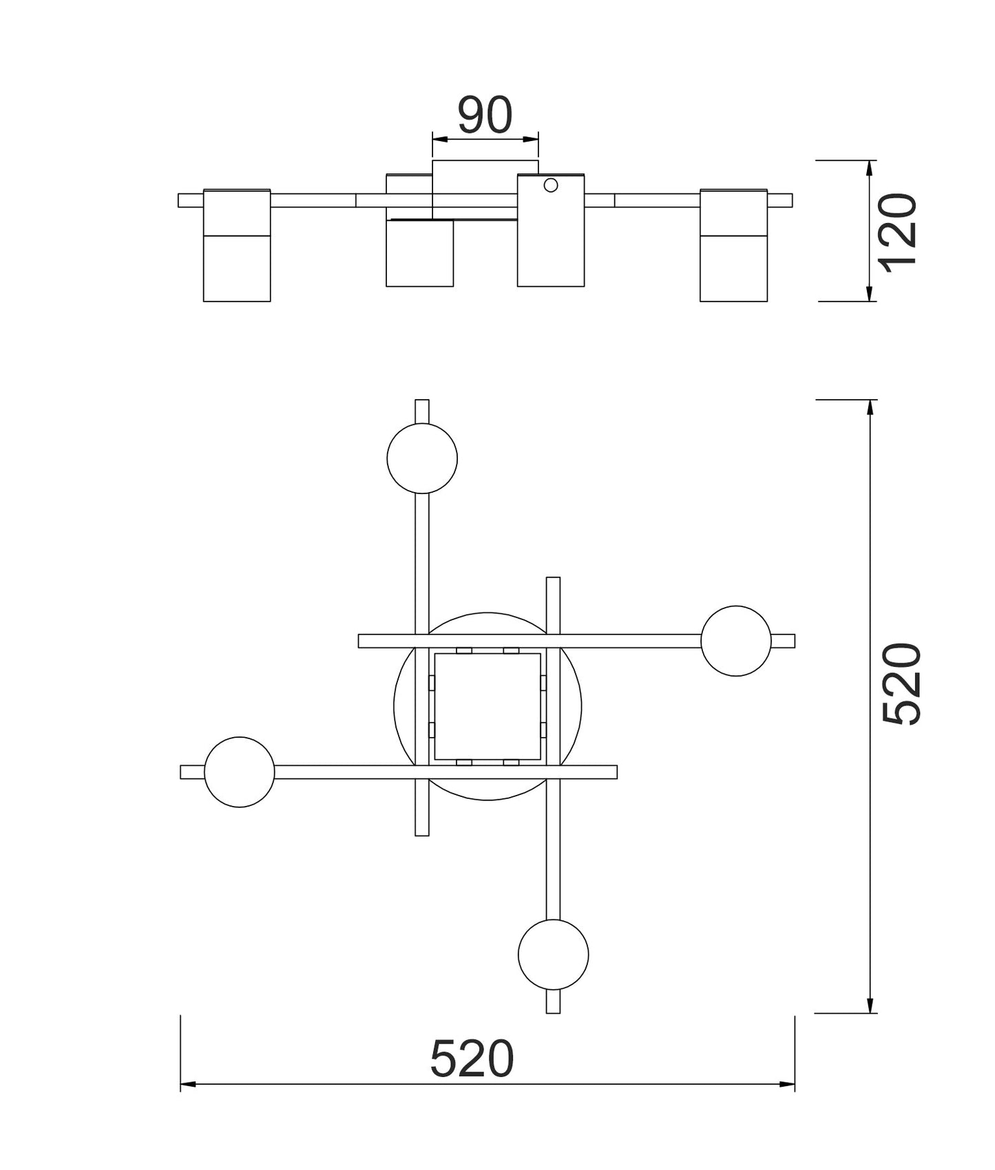 TACHE: Interior Spot Ceiling Lights (with Adjustable Black & Antique Brass Heads) IP20