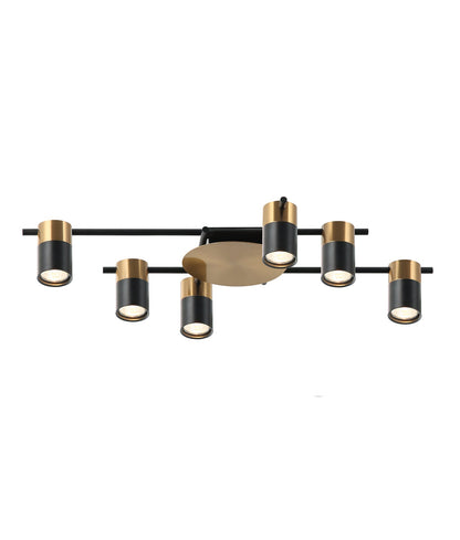 TACHE: Interior Spot Ceiling Lights (with Adjustable Black & Antique Brass Heads) IP20