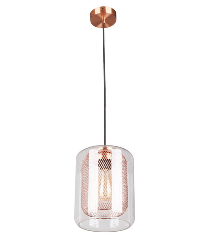TONO: Mesh Internal & Clear Glass Oblong Pendant Lights