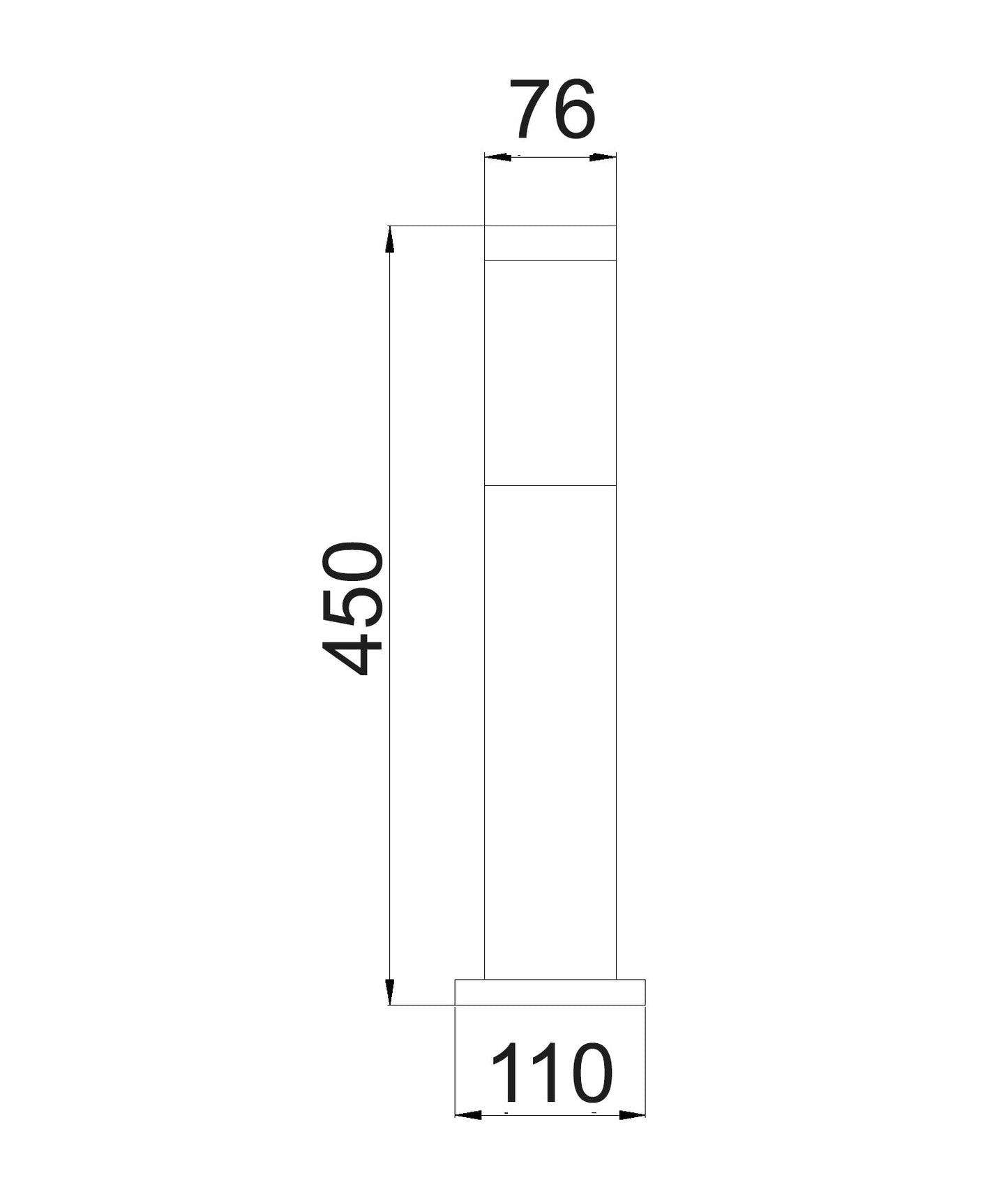 TORRE: E27 Surface Mounted Black Bollard Lights IP44