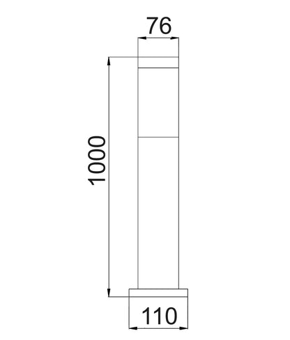 TORRE: E27 Surface Mounted Black Bollard Lights IP44