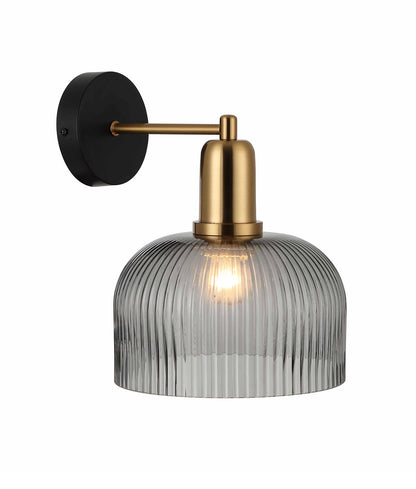 VINTAJ: Interior Dome Glass with Antique Brass Highlight Wall Lights