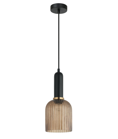 VINTAJ: Retro Interior Ellipse Shape Ribbed Glass Pendant Lights