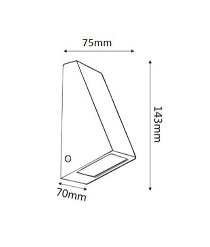 WEDGE: Exterior Wall Wedge Surface Mounted Lights IP44