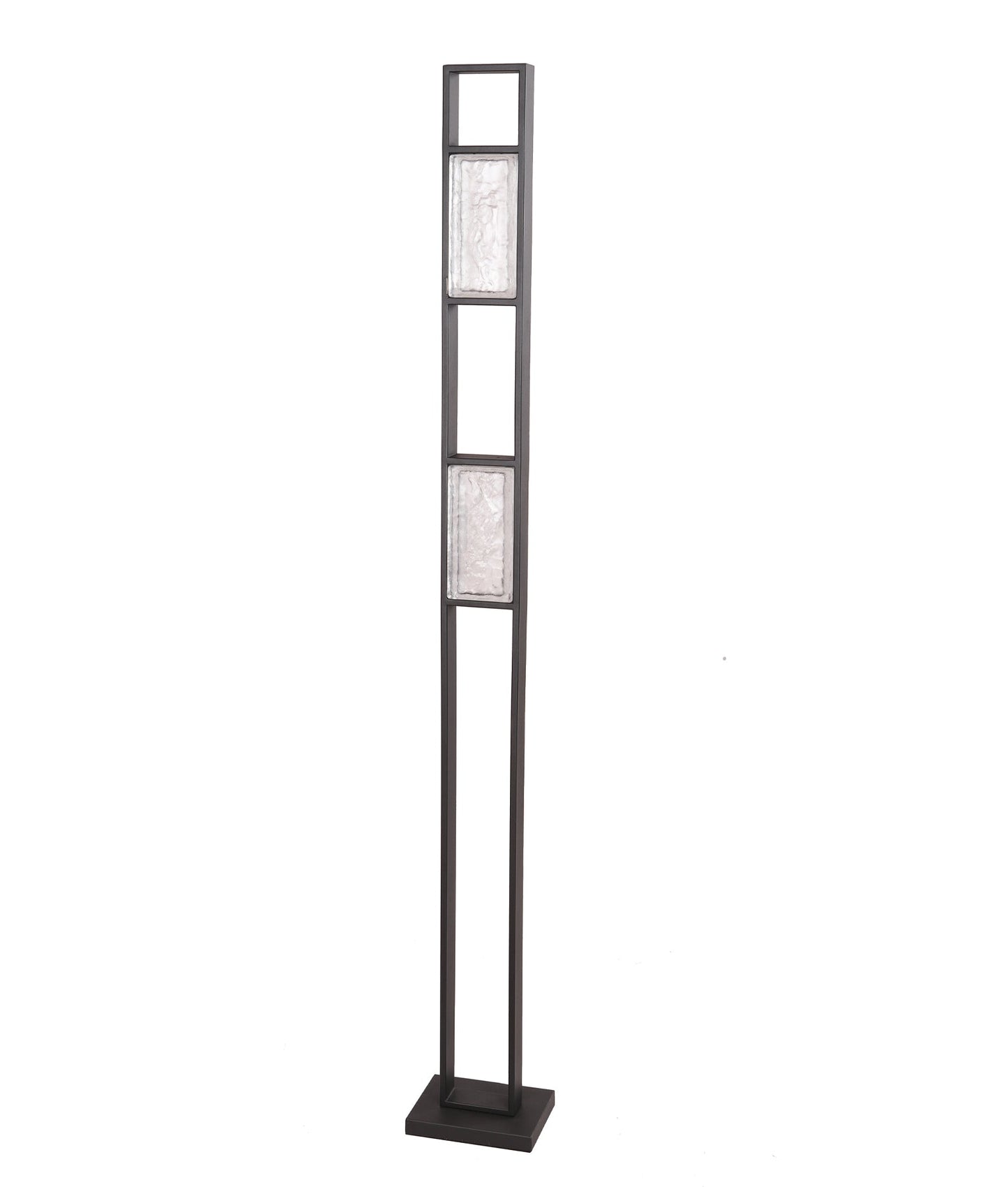 ZEIGEL: Interior LED Rectangular Textured Ice Glass Diffuser Floor Lamps