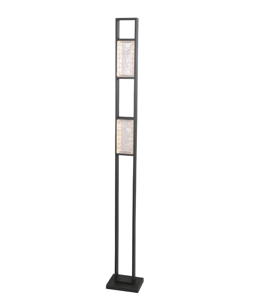 ZEIGEL: Interior LED Rectangular Textured Ice Glass Diffuser Floor Lam ...